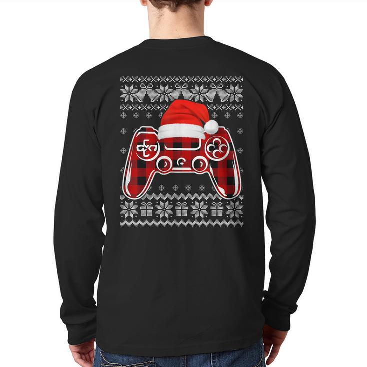 Video Game Christmas Ugly Christmas Sweater Back Print Long Sleeve T-shirt