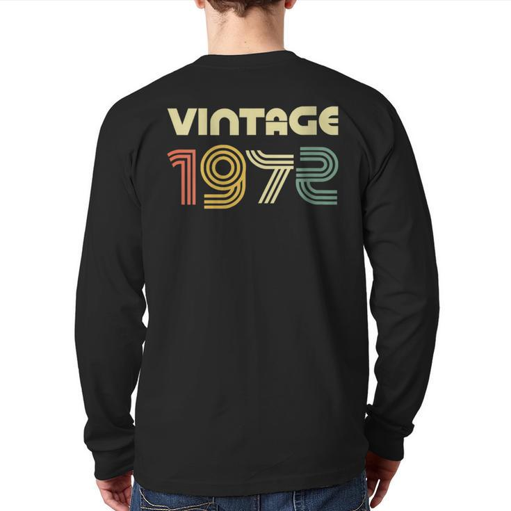 Vintage 1972 51St Birthday Back Print Long Sleeve T-shirt