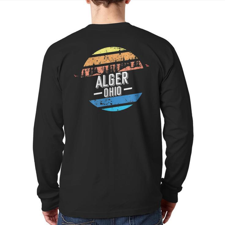 Vintage Alger Ohio Sunset Souvenir Print Back Print Long Sleeve T-shirt