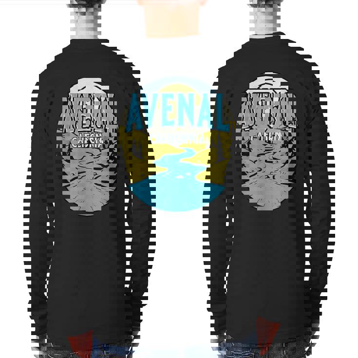 Vintage Avenal California River Valley Souvenir Print Back Print Long Sleeve T-shirt