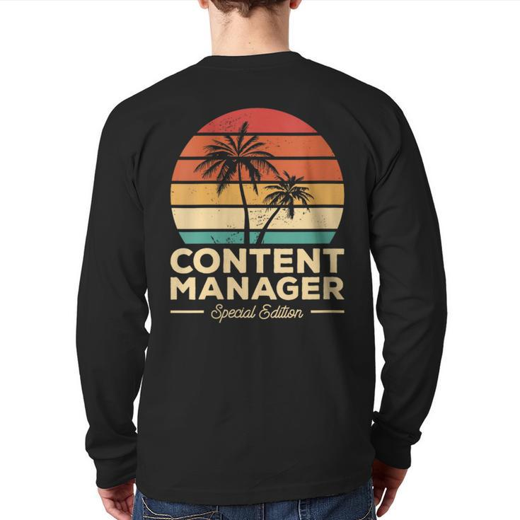 Vintage Content Manager Special Edition Back Print Long Sleeve T-shirt