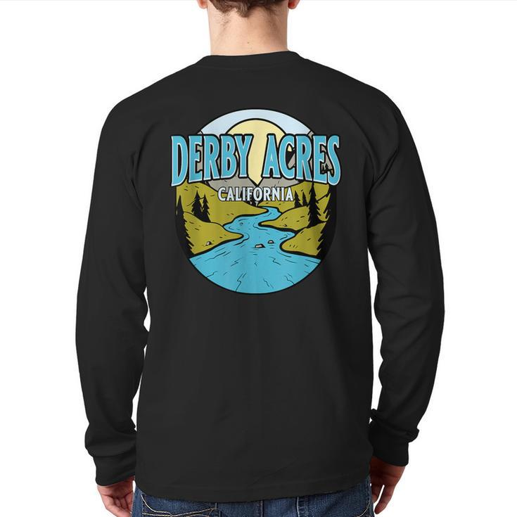 Vintage Derby Acres California River Valley Souvenir Print Back Print Long Sleeve T-shirt