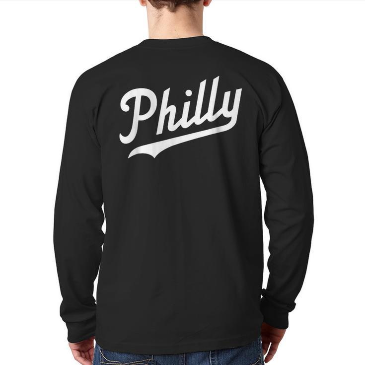 Vintage Distressed Philly Philly Philadelphia Back Print Long Sleeve T-shirt