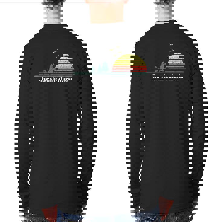 Vintage Placerville California Sunset Souvenir Print Back Print Long Sleeve T-shirt