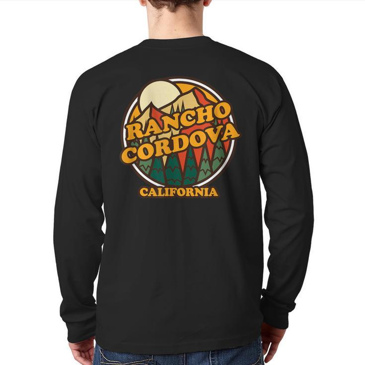 Vintage Rancho Cordova California Mountain Hiking Souvenir Back Print Long Sleeve T-shirt