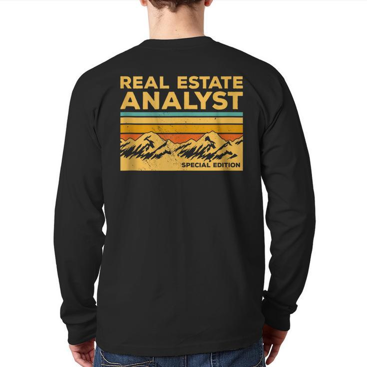 Vintage Real Estate Analyst Back Print Long Sleeve T-shirt