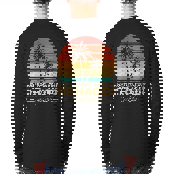 Vintage Regulatory Affairs Manager Back Print Long Sleeve T-shirt