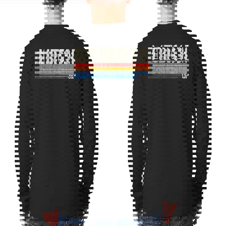 Vintage Retro 70S 80S Style Hometown Of Benbrook Tx Back Print Long Sleeve T-shirt