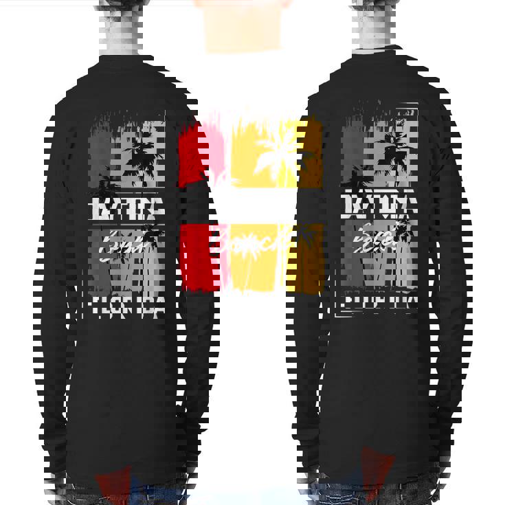 Vintage Retro-Daytona BeachFlorida Sunset-Beach Classic Back Print Long Sleeve T-shirt