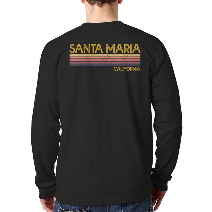Vintage Retro Style Santa Maria California Back Print Long Sleeve T-shirt