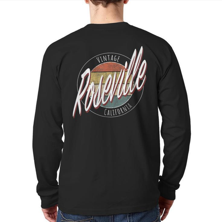 Vintage Roseville California Back Print Long Sleeve T-shirt