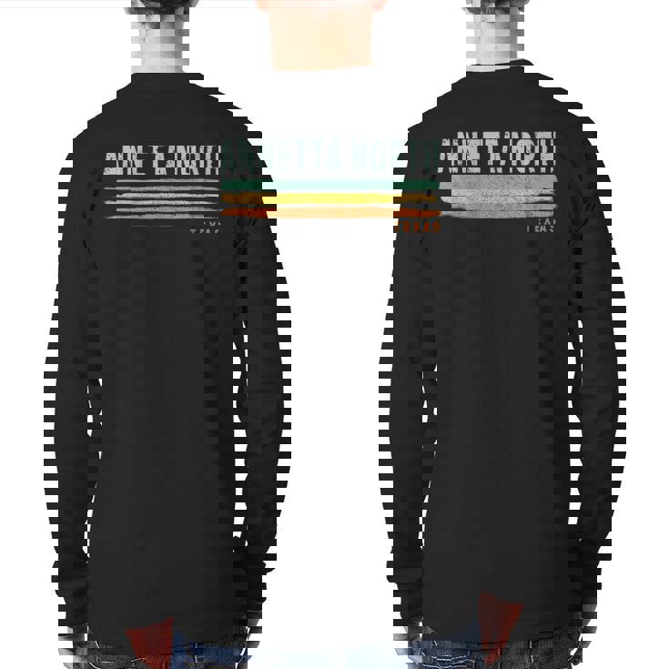 Vintage Stripes Annetta North Tx Back Print Long Sleeve T-shirt