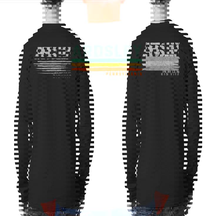 Vintage Stripes Ardsley Pa Back Print Long Sleeve T-shirt