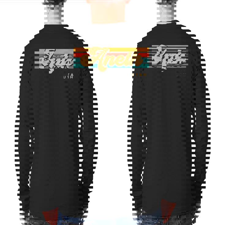 Vintage Sunset Stripes Aneth Utah Back Print Long Sleeve T-shirt