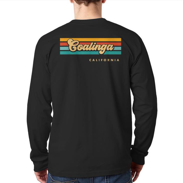 Vintage Sunset Stripes Coalinga California Back Print Long Sleeve T-shirt