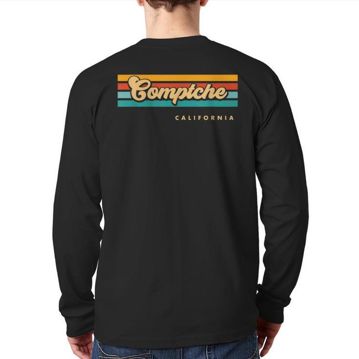 Vintage Sunset Stripes Comptche California Back Print Long Sleeve T-shirt