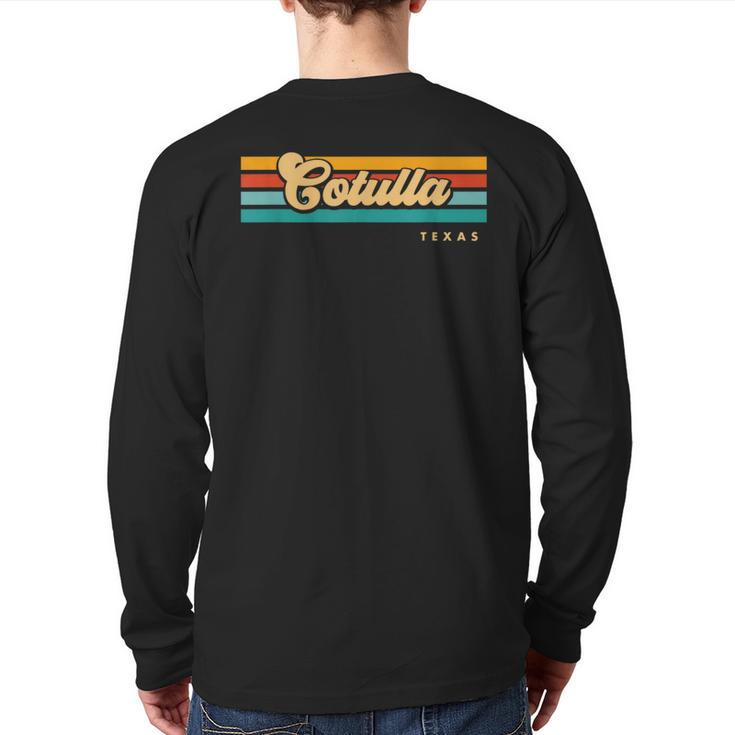 Vintage Sunset Stripes Cotulla Texas Back Print Long Sleeve T-shirt