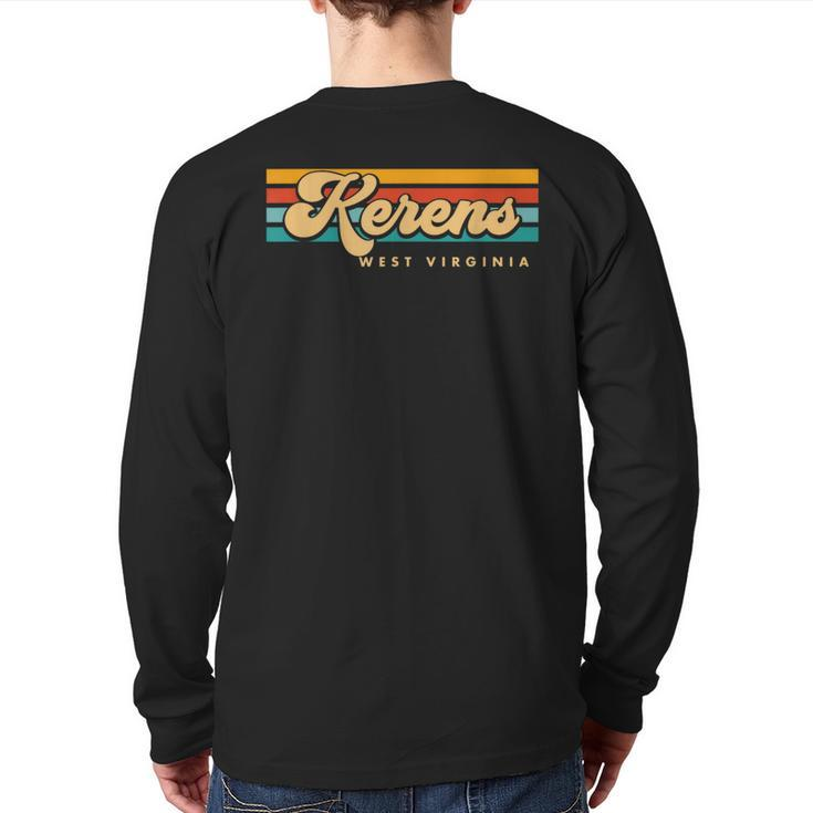 Vintage Sunset Stripes Kerens West Virginia Back Print Long Sleeve T-shirt