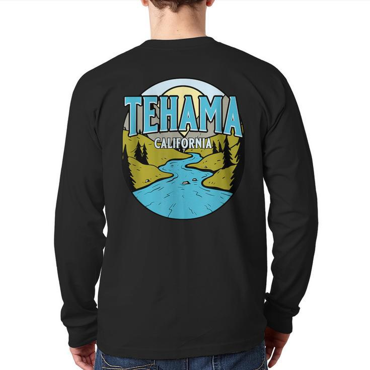 Vintage Tehama California River Valley Souvenir Print Back Print Long Sleeve T-shirt