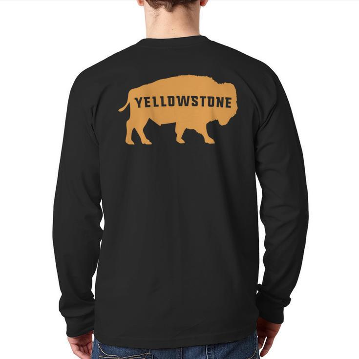 Vintage Yellowstone National Park Retro Bison Souvenir Back Print Long Sleeve T-shirt