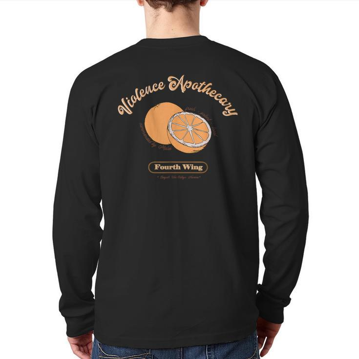 Violence Apothecary Fourth Wing Orange Book Lover Bookish Back Print Long Sleeve T-shirt