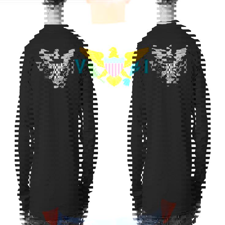 Virgin-Islands-Seal Caribbean-Sea Atlantic-Ocean Back Print Long Sleeve T-shirt