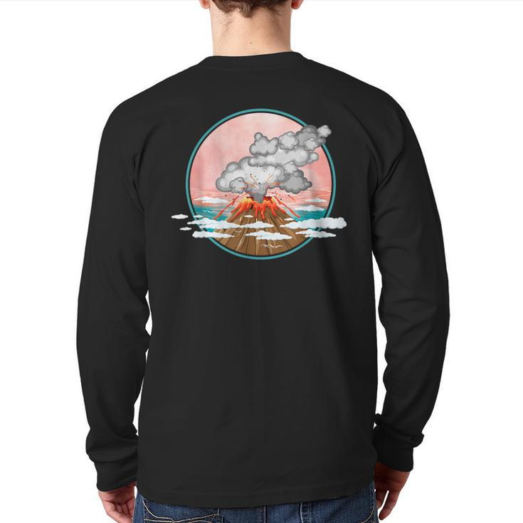 Volcano Eruption Geophysicist Geography Volcanologist Back Print Long Sleeve T-shirt