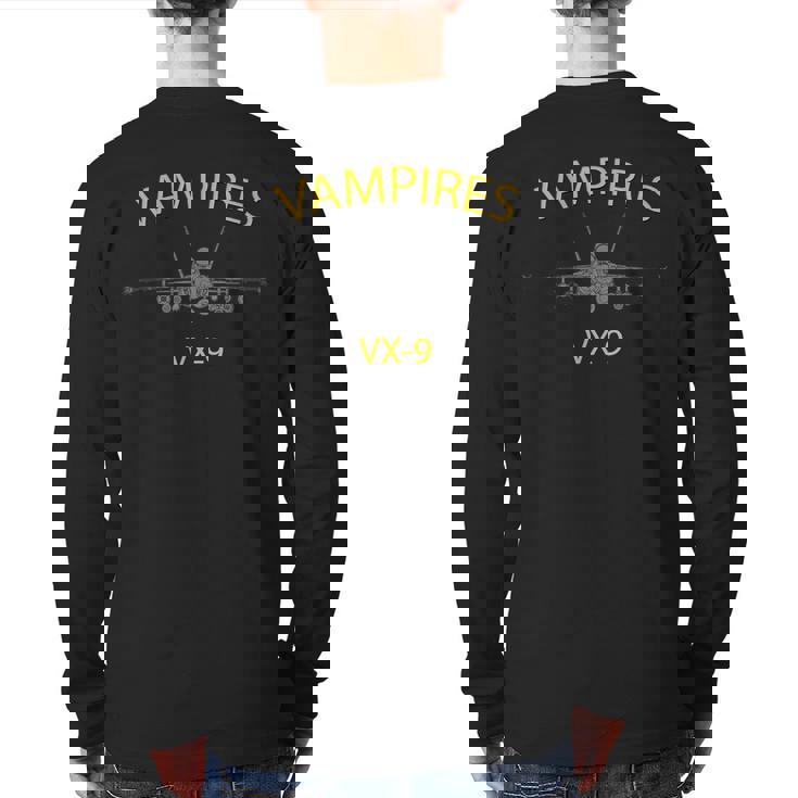 Vx-9 Vampires Air Test And Evaluation Squadron F-18 Back Print Long Sleeve T-shirt