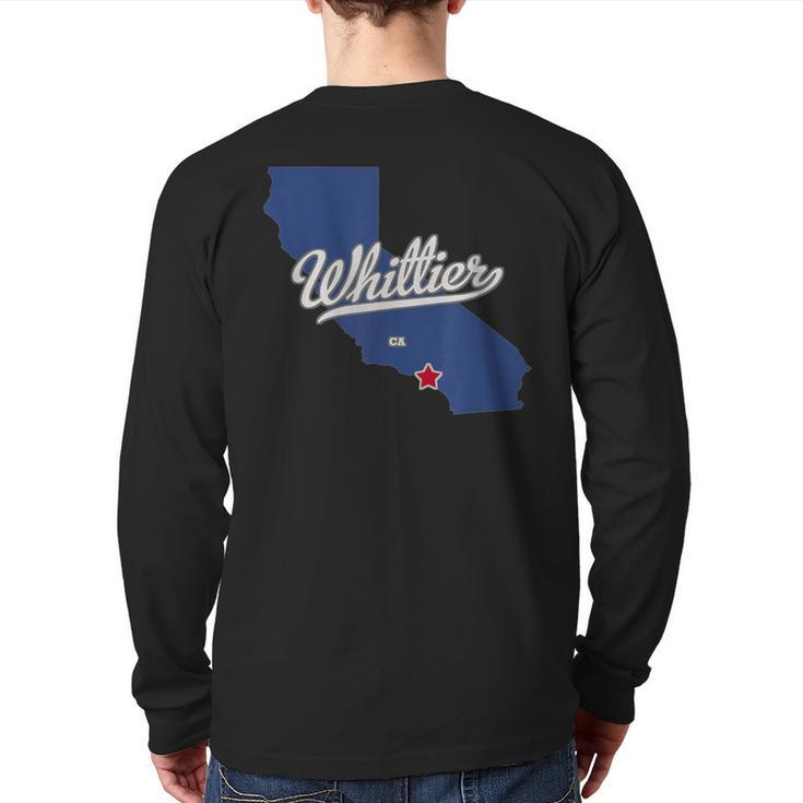 Whittier California Ca Map Back Print Long Sleeve T-shirt