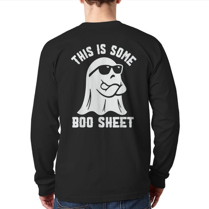 Women's Halloween This Is Some Boo Sheet Spooky Boo Ghost Back Print Long Sleeve T-shirt
