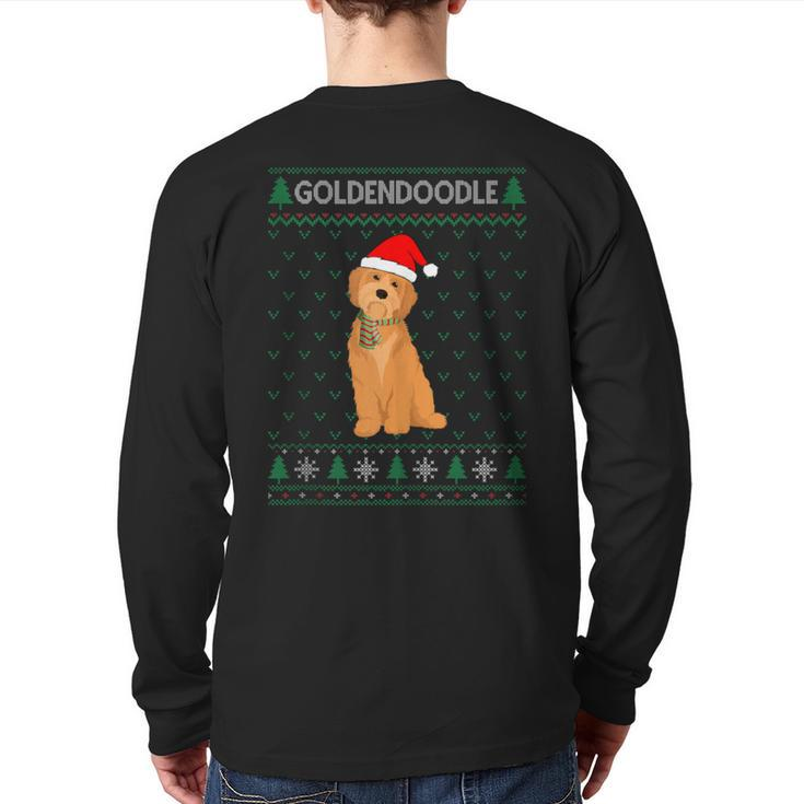 Xmas Goldendoodle Dog Ugly Christmas Sweater Party Back Print Long Sleeve T-shirt