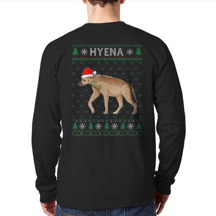 Xmas Hyena  Ugly Christmas Sweater Party Back Print Long Sleeve T-shirt
