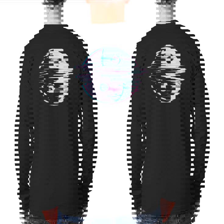 Yin Yang Glitch Spiritual Buddhism Yoga Goa Psy Trance Back Print Long Sleeve T-shirt