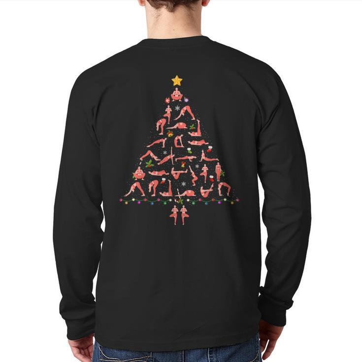 Yoga Christmas Tree Ugly Christmas Sweater Back Print Long Sleeve T-shirt