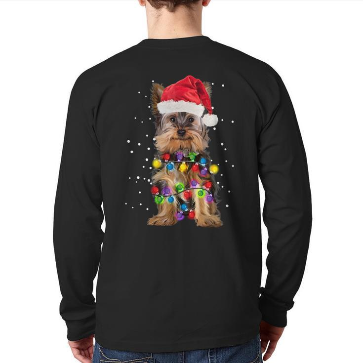 Yorkie Christmas Yorkie Dog Xmas Back Print Long Sleeve T-shirt