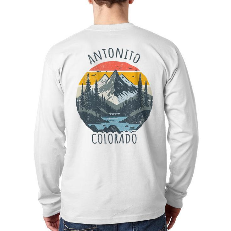 Antonito Colorado Usa Retro Mountain Vintage Style Back Print Long Sleeve T-shirt