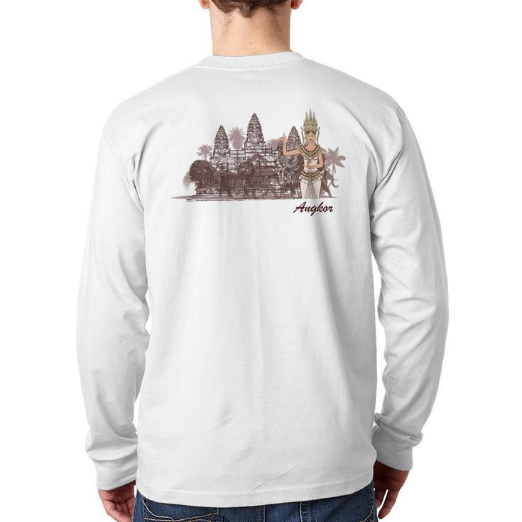 Apsara Angkor Wat Cambodia Back Print Long Sleeve T-shirt