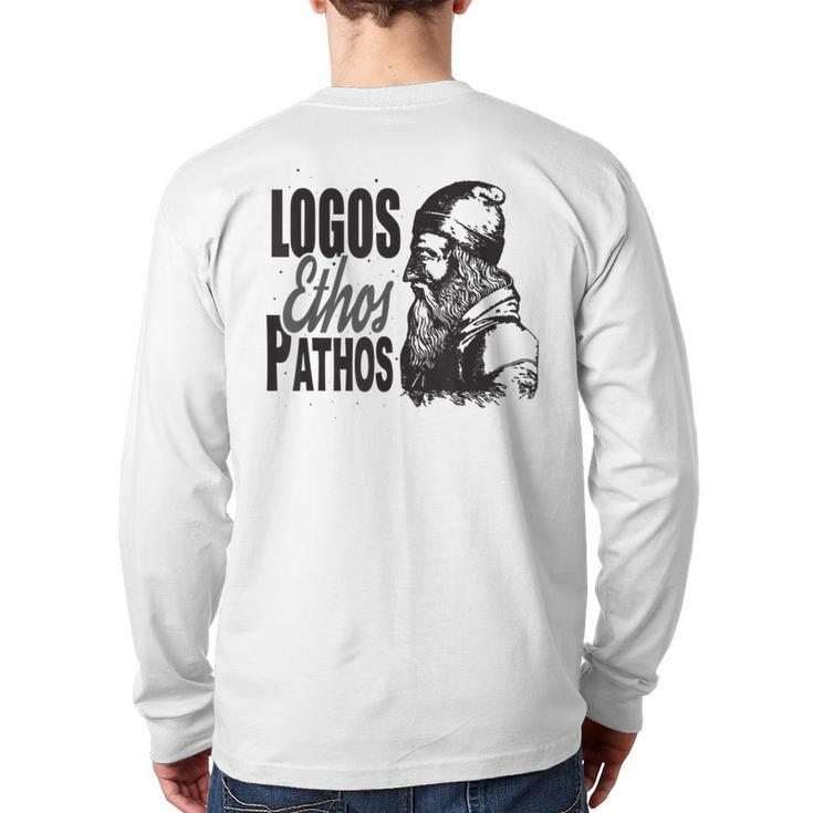 Aristotle Logos Ethos Pathos Greek Philosophy Speech Back Print Long Sleeve T-shirt