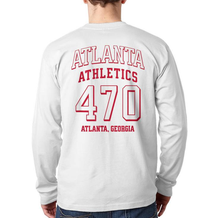 Atlanta Athletics 470 Atlanta Ga For 470 Area Code Back Print Long Sleeve T-shirt