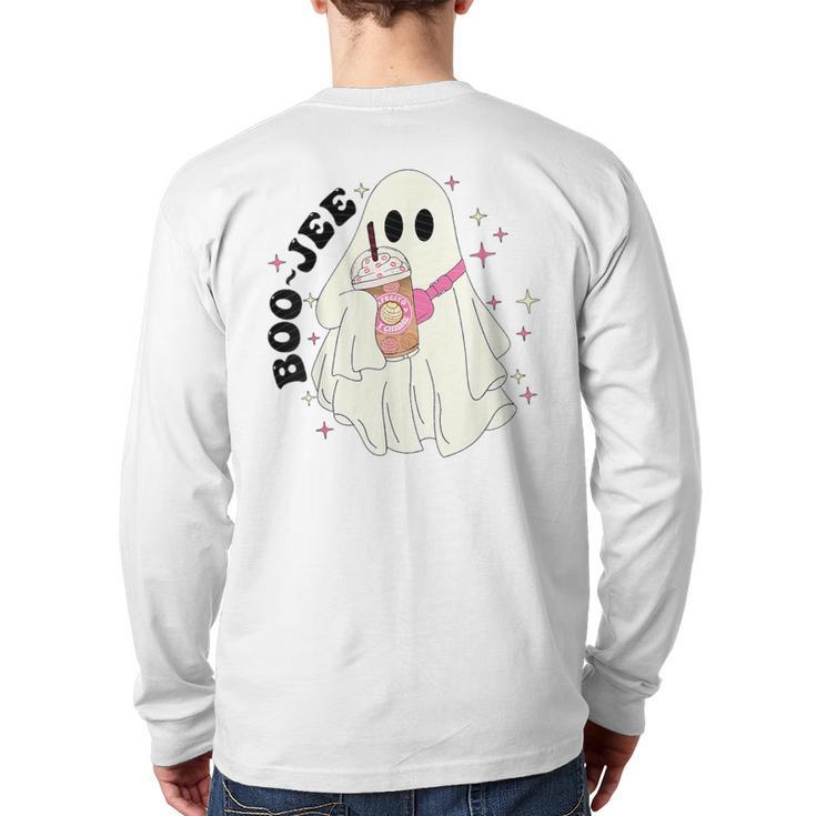 Boo Jee Halloween Ghost Spooky Season Bou Jee Back Print Long Sleeve T-shirt