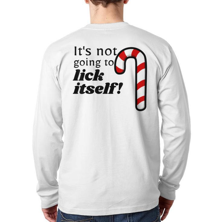 Christmas Adult Humor Lick Itself T  Party Back Print Long Sleeve T-shirt