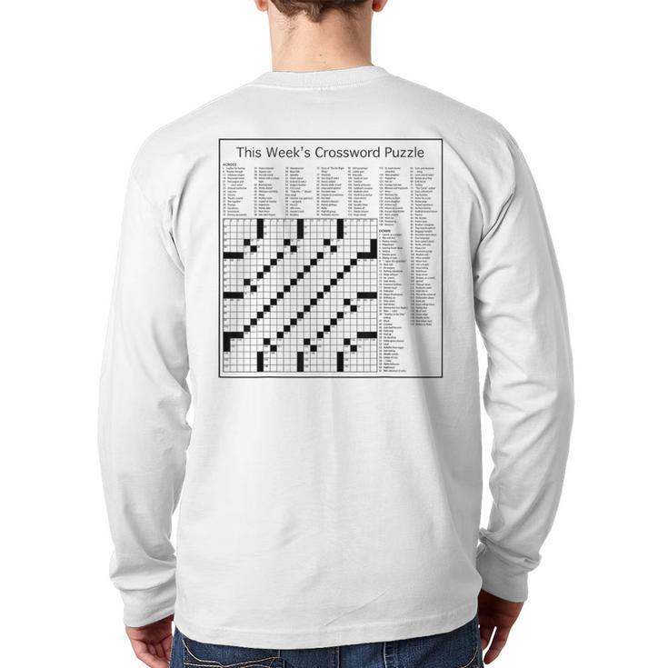 Crossword Puzzle Picture Back Print Long Sleeve T-shirt