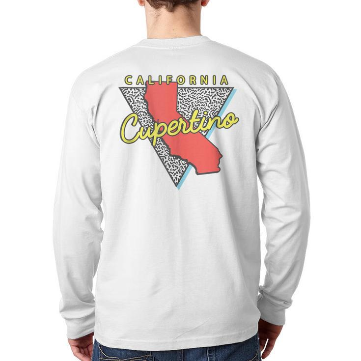 Cupertino California Retro Triangle Ca City Back Print Long Sleeve T-shirt