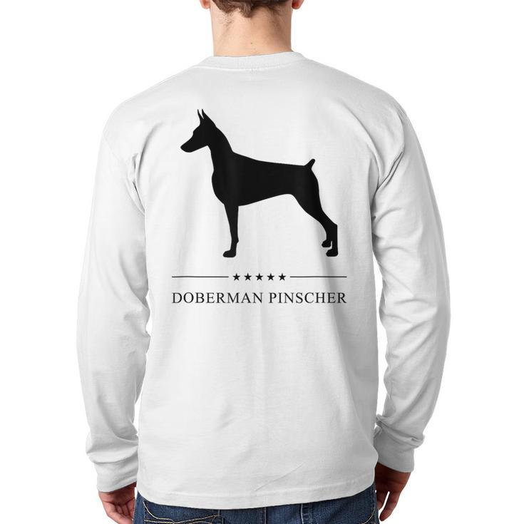 Doberman Pinscher Black Silhouette Back Print Long Sleeve T-shirt
