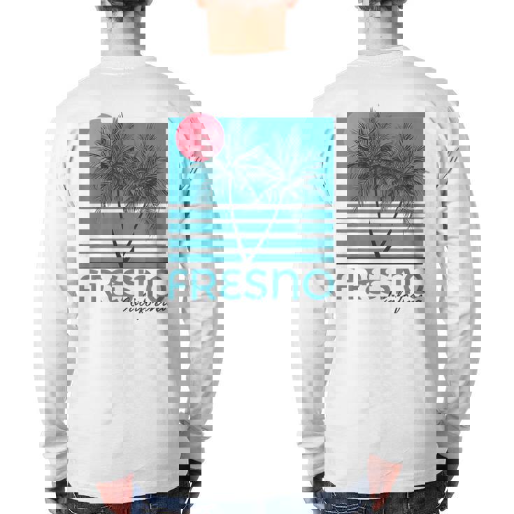 Fresno Ca Souvenir California Palm Tree Back Print Long Sleeve T-shirt