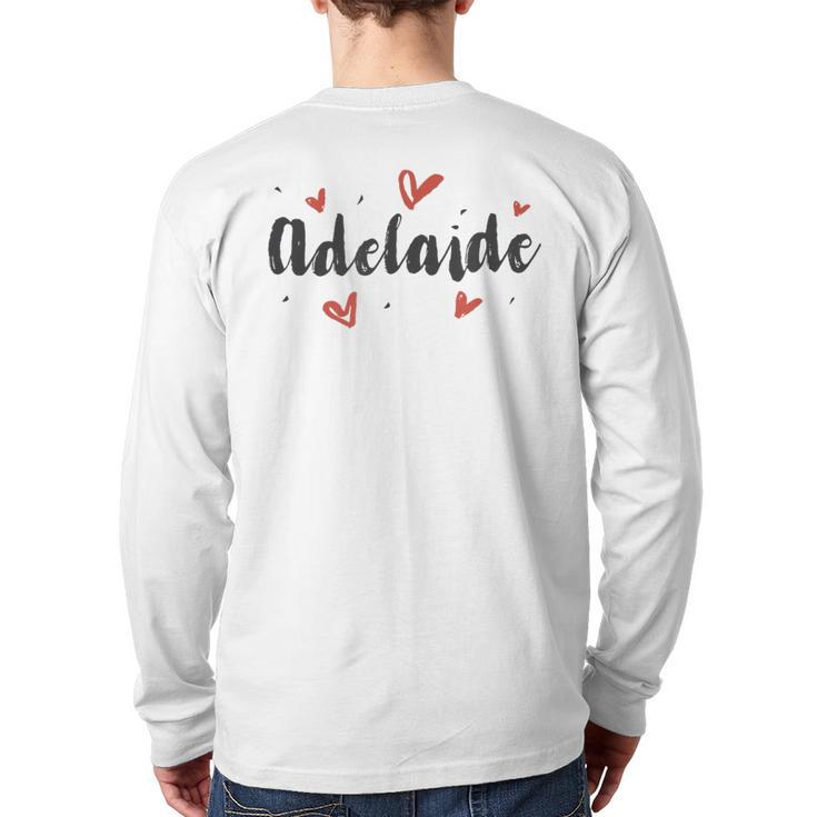 I Heart Adelaide Australia Cute Love Hearts Back Print Long Sleeve T-shirt