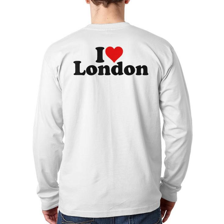 I Love Heart London England Back Print Long Sleeve T-shirt
