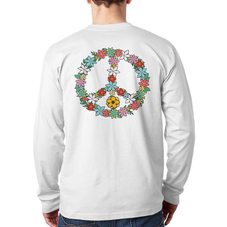 Love Peace Sign 60S 70S Dye Tie Dye Peace Hippy Back Print Long Sleeve T-shirt