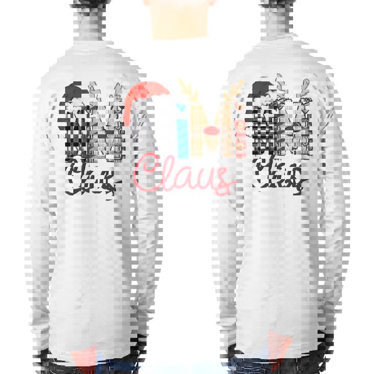 Mimi Claus Reindeer Christmas Back Print Long Sleeve T-shirt