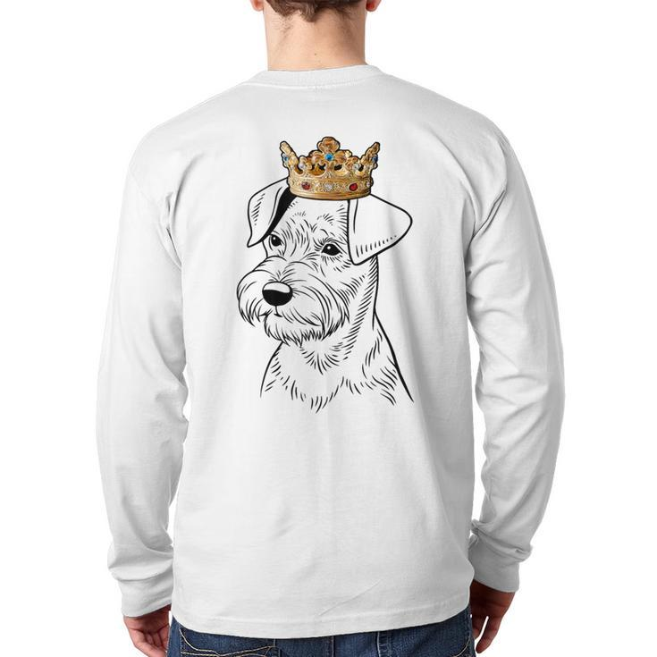 Miniature Schnauzer Dog Wearing Crown Back Print Long Sleeve T-shirt